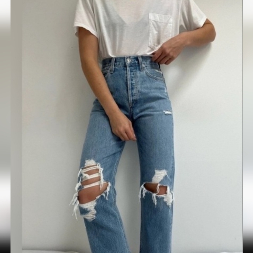 Agolde 90s Distressed Jeans In Fallout